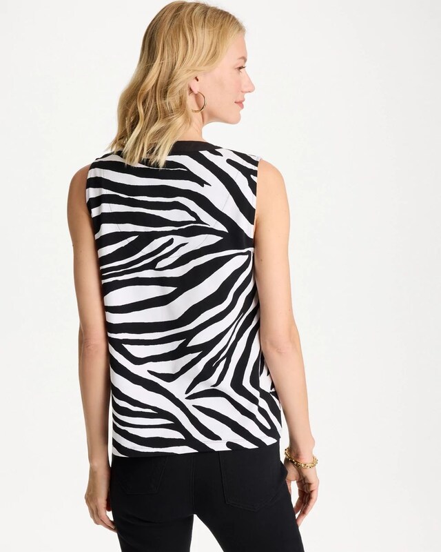Zebra Cotton-Stretch Notch Neck Tank - image 3